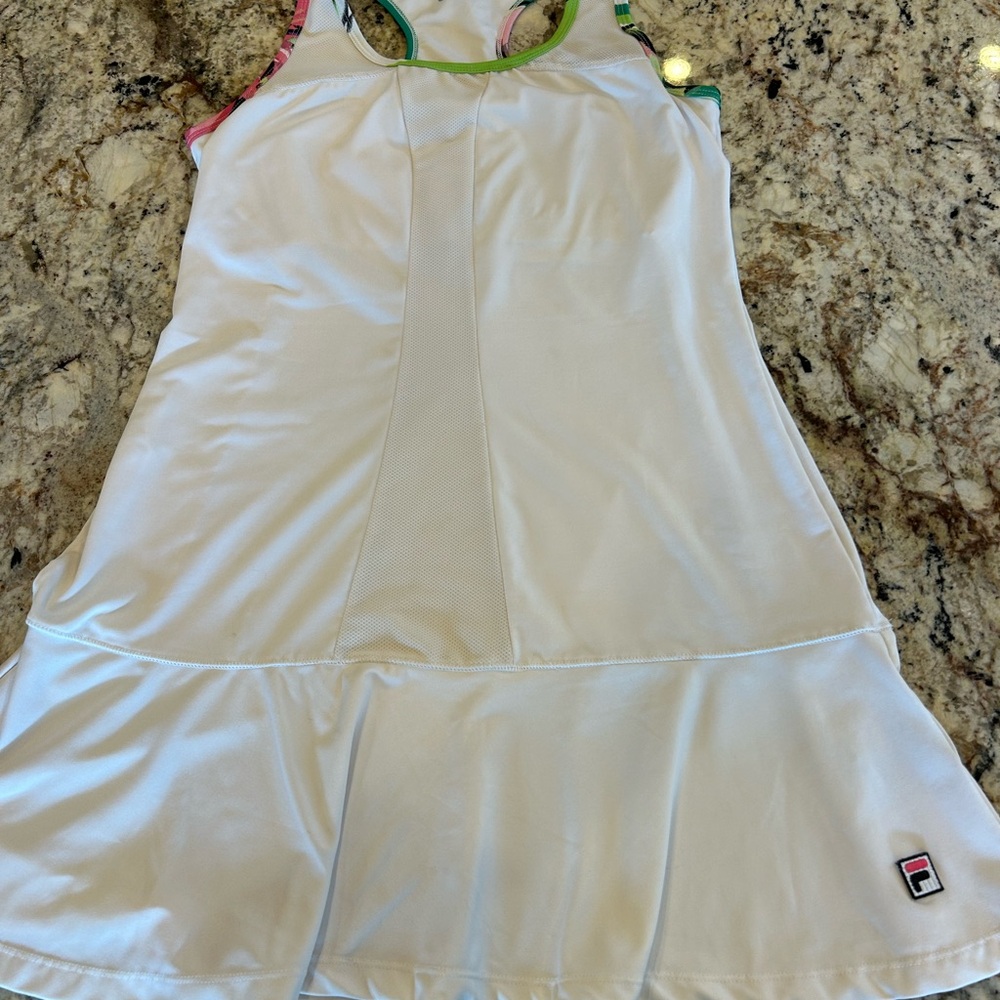 Fila White Dress with Multicolor Accents
